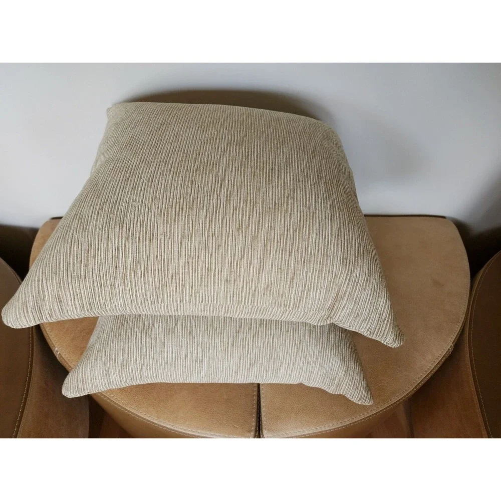 2 -‎ Roth & Tompkins Woven 20x20 Throw Pillow Covers Zippered Toffee Damask NEW